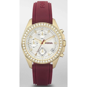 Correa de reloj Fossil ES2964 Silicona Rojo 18mm